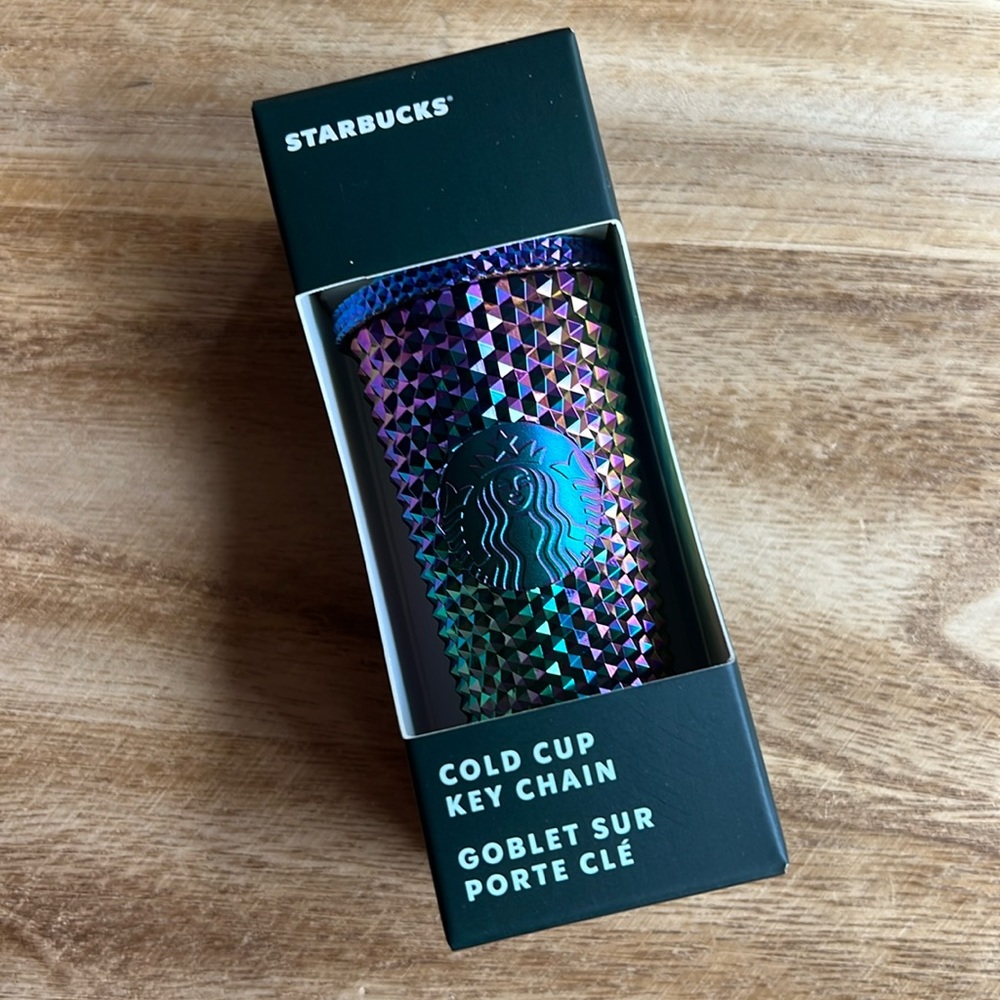 BNWT Starbucks Oil Slick Keychain, 2023 Release, multicolor